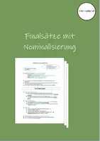Vorschau - Arbeitsblätter - Finalsätze mit Nominalisierung - Deckblatt