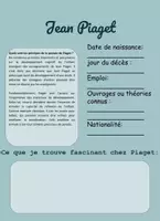Aperçu - Feuilles d'exercices - Jean Piaget - Feuille de travail - Page de couverture