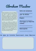 Aperçu - Feuilles d'exercices - Abraham Maslow - Feuille de travail - Page de couverture