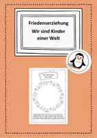 Vorschau - Arbeitsblätter - Friedenserziehung. Wir Kinder einer Welt. Frieden. Ukraine Krieg Israel Palästina Klasse 1, 2 ,3 4 #Standwithukraine - Deckblatt