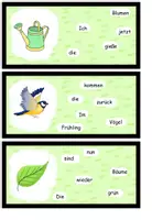 Aperçu - Cartes d'exercices - Phrases à secouer pour débutants "der Frühling" Allemand - Page 2