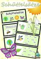 Aperçu - Cartes d'exercices - Phrases à secouer pour débutants avancés "der Frühling" Allemand - Page de couverture
