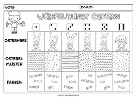 Vorschau - Mal- und Bastelvorlagen - Würfelkunst | Ostern | Osterhase und Osterei - Seite 2