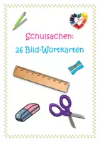 Vorschau - Fördermaterial/Inklusion - DaZ/DaF: Schulsachen 26 Bild-Wortkarten - Deckblatt