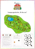 Vorschau - Stationenlernen - Lesespurgeschichte "At the zoo" - Deckblatt