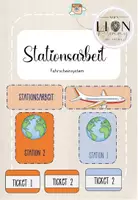 Vorschau - Präsentationen/Tafelbilder - Stationsarbeit/Fahrkartensystem (Tafelmaterial) - Deckblatt