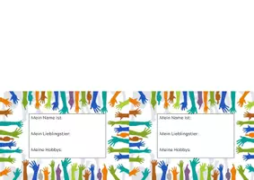 Vorschau - Mal- und Bastelvorlagen - Kennenlern Karten / Namenskarten - Seite 2