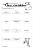 Vorschau - Arbeitsblätter - Giraffensprache | Arbeitsblätter Bedürfnisse + Plakat - Seite 2