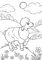 Aperçu - Matériel pour travaux manuels / dessin - Coloriage Agneau de Pâques - Page 1