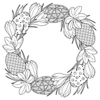 Aperçu - Matériel pour travaux manuels / dessin - Coloriage Couronne de Pâques - Page de couverture