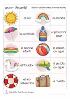 Vorschau - Spiele - VERANO (Sommer) Merkspiel Memo Spanisch / RECUERDA! juego Español - Seite 1