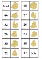 Vorschau - Arbeitsblätter - Domino - Würfelgebäude Klasse 2, 3, 4 - Deckblatt