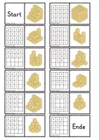 Vorschau - Arbeitsblätter - Domino - Würfelgebäude Klasse 2, 3, 4 - Seite 1