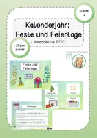 Vorschau - Interaktives Material - Feste und Feiertage (interkulturell): Interaktive PDF (Klasse 1/2) - Deckblatt
