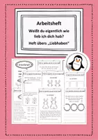 Vorschau - Arbeitsblätter - Arbeitsmaterial / Literaturprojekt zum Thema "Liebe - Gefühle" anhand des Buches "Weißt du eigentlich wie lieb ich dich hab?" Ostern, Deutsch, Lesen, Ethik, Hase, Osterhase, Lese-Mal-Blätter, Bilderbuch Unterrichtseinheit - Deckblatt