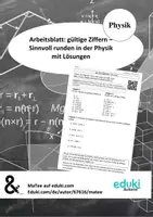 Vorschau - Arbeitsblätter - gültige Ziffern - Arbeitsblatt zum Rechnen in der Physik mit Lösungen - Deckblatt