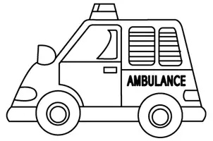 Aperçu - Matériel pour travaux manuels / dessin - Coloriages Ambulance - Page 1