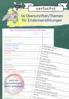 Vorschau - Arbeitsblätter - 56 Überschriften/Themen für Erlebniserzählungen - zum Schreiben und Sprechen - Deckblatt
