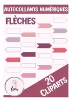 Aperçu - Matériel pour travaux manuels / dessin - 20 flèches / ClipArts / autocollants numériques en rose - Page de couverture