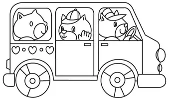 Aperçu - Matériel pour travaux manuels / dessin - Coloriages Bus - Page 1