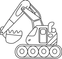 Aperçu - Matériel pour travaux manuels / dessin - Coloriages Pelleteuse - Page 1