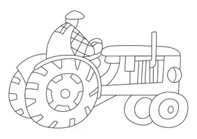 Aperçu - Matériel pour travaux manuels / dessin - Coloriages Tracteur - Page 1