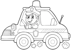 Aperçu - Matériel pour travaux manuels / dessin - Coloriages Voiture de police - Page 3