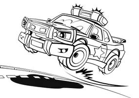 Aperçu - Matériel pour travaux manuels / dessin - Coloriages Voiture de police - Page 2