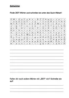 Vorschau - Arbeitsblätter - Zeit-Wörter - Rätsel - Deckblatt