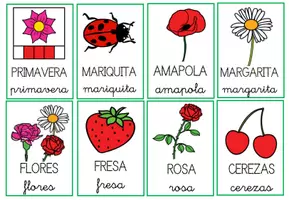 Vista previa - Refuerzo / NEE / Materiales de apoyo - Tarjetas vocabulario primavera - Portada