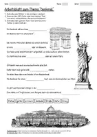 Vorschau - Arbeitsblätter - Arbeitsblatt "Denkmal" + Onlineübung & MP3 + Infografik - Deckblatt