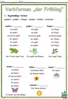 Aperçu - Feuilles d'exercices - Formes verbales "der Frühling" Allemand - Page 2