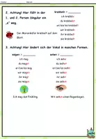 Aperçu - Feuilles d'exercices - Formes verbales "der Frühling" Allemand - Page 3