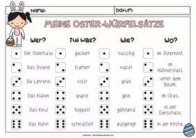 Vorschau - Unterrichtsreihen - KOSTENLOS! Lustige Würfelsätze zu OSTERN - Seite 1