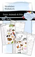 Vorschau - Arbeitsblätter - Farm Animals & Pets: Vocabulary Worksheets (2 versions) - Deckblatt