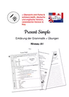 Vorschau - Arbeitsblätter - Present Simple - Arbeitsblatt mit Erklärung & Übungen - A1 - Deckblatt