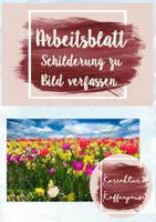 Vorschau - Arbeitsblätter - Arbeitsblatt / Übung Schilderung zu einem Bild verfassen - mit strukturierter Vorarbeit - Klasse 7/8 - Deckblatt