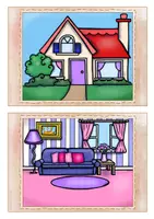 Vorschau - Fördermaterial/Inklusion - Englisch/ Deutsch/ DaZ - Parts of a house/ rooms - im Haus - flashcards - Bildkarten - Seite 1
