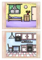 Vorschau - Fördermaterial/Inklusion - Englisch/ Deutsch/ DaZ - Parts of a house/ rooms - im Haus - flashcards - Bildkarten - Seite 2