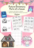 Vorschau - Arbeitsblätter - Englisch - Parts of a house (rooms) Zimmer - Sparpaket - Arbeitsblätter, Bildkarten, Miniwörterbuch - Seite 1
