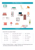 Vorschau - Arbeitsblätter - DaF DaZ Arbeitsmaterial: Zimmer im Haus, Möbel - Seite 3