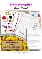 Aperçu - Jeux - Livret d'enquête - Fleurs - Pour le printemps - Niveau 1 - Page de couverture