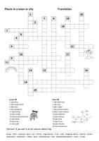 Vorschau - Spiele - Kreuzworträtsel/Crossword puzzle: Places in town - Deckblatt