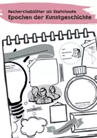 Vorschau - Arbeitsblätter - Kunstepochen / Kunstgeschichte Rechercheblatt Sketchnote - Deckblatt