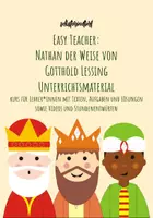 Vorschau - Stundenentwürfe - Easy Teacher: Nathan der Weise von Gotthold Ephraim Lessing (Arbeitsblätter, Stationenlernen & Stundenentwürfe) - Deckblatt