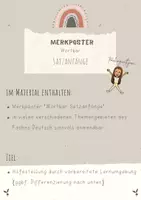Vorschau - Poster - Merkposter 'Wortbar Satzanfänge' - vielfältig einsetzbar - Deckblatt