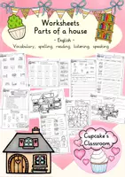 Vorschau - Arbeitsblätter - Englisch - parts of a house (rooms)- Arbeitsblätter - Freiarbeit - Stationen - Haus/ Räume - Deckblatt