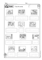 Aperçu - Matériel pour travaux manuels / dessin - Anglais - Feuilles d'exercices sur le thème de la maison/ chambres - Worksheets English house/ rooms - Page 1