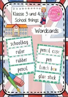 Vorschau - Anderer Materialtyp - Englisch - Vokabeleinführung School things: Wordcards (3. / 4. Klasse) - Deckblatt
