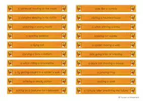 Vorschau - Spiele - Halloween-Charades: 40 Auftragskärtchen für den Englischunterricht - Seite 1